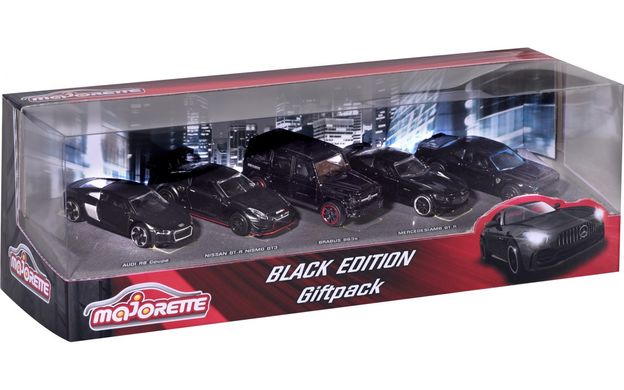 Игровой набор металлических машинок Black Edition Majorette 2053174