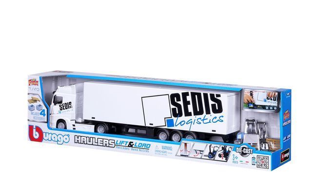 Ігровий набір фура Mercedes-Benz Actros з навантажувачем Bburago 18-31471