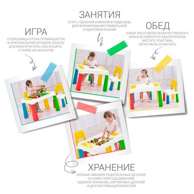 Дитячий функціональний столик зі стільчиком Poppet PP-002B