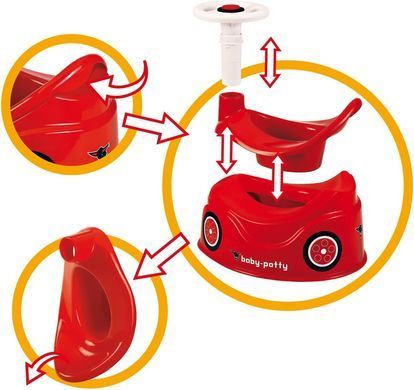 Детский горшок с рулем и сигналом Baby Potty Big 56801 красный