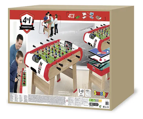 Дерев'яний напівпрофесійний стіл Power play 4 в 1 Smoby 7600640002