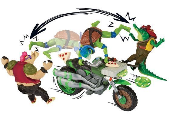 Уценка Боевой транспорт с фигуркой Леонардо на мотоцикле Ninja Kick Cycle TMNT Playmates 83431