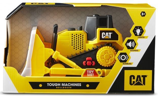 Машинка Cat Бульдозер (25 см) Tough Machines Bulldozer Funrise 82287 свет и звук