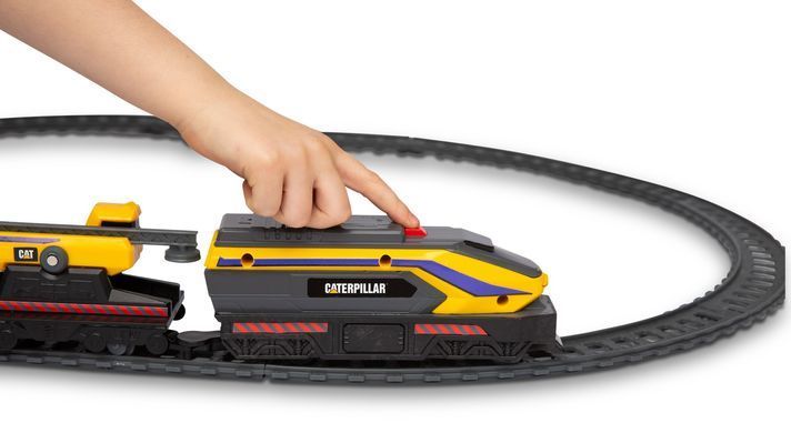 Залізниця CAT Будівельний експрес з міні-технікою Little Machines Power Tracks Train Set Funrise 82949 зі світлом