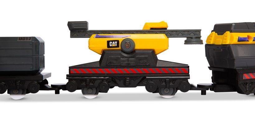 Залізниця CAT Будівельний експрес з міні-технікою Little Machines Power Tracks Train Set Funrise 82949 зі світлом