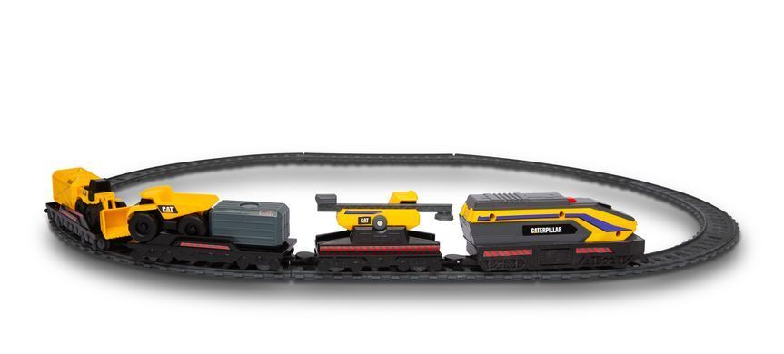 Залізниця CAT Будівельний експрес з міні-технікою Little Machines Power Tracks Train Set Funrise 82949 зі світлом
