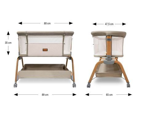 Приставная детская кроватка Milly Mally Nino Beige MMNN01B