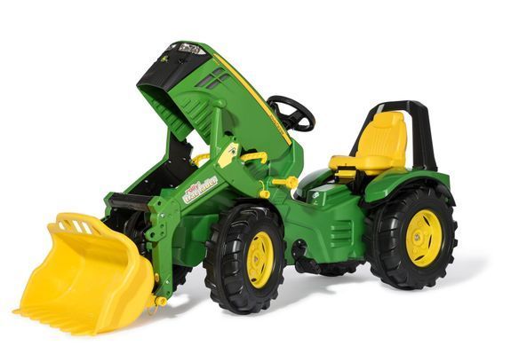Детский педальный трактор с передним ковшом X-Track John Deere 840R Rolly Toys 651047