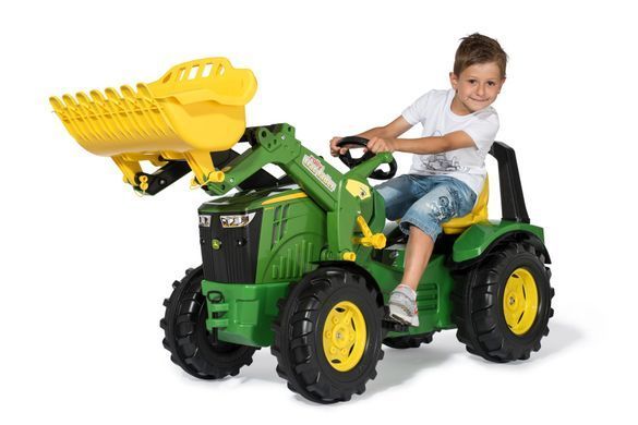 Детский педальный трактор с передним ковшом X-Track John Deere 840R Rolly Toys 651047