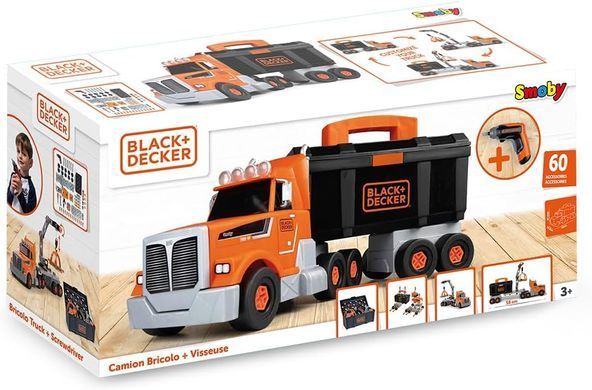 Ігровий набір Black+Decker Bricolo truck Вантажівка з інструментами та викруткою Smoby 7600360941