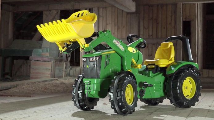 Детский педальный трактор с передним ковшом X-Track John Deere 840R Rolly Toys 651047
