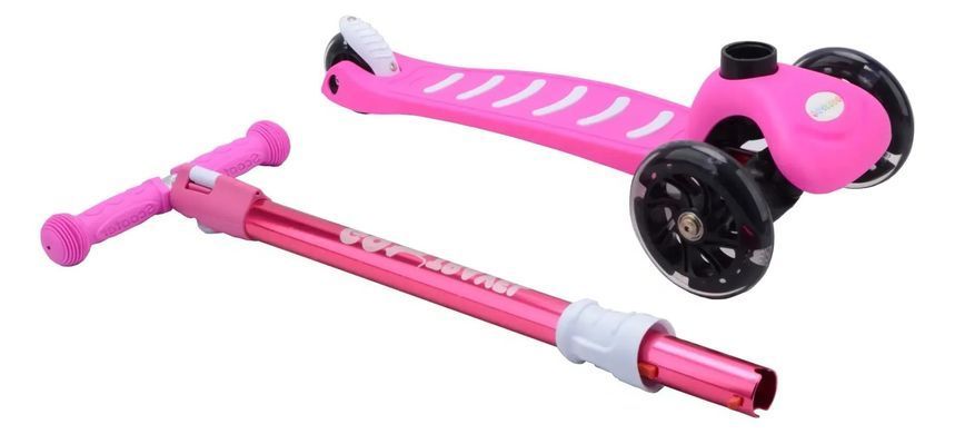 Уцінка Дитячий триколісний самокат LED Kids Scooter GO Travel LS304B-PK рожевий