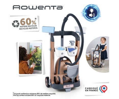 Тележка для уборки Клин Ровента с пылесосом Rowenta Cleaning Trolley+Vacuum Cleaner Smoby 7600330329 со звуком