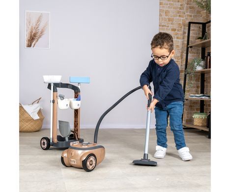 Тележка для уборки Клин Ровента с пылесосом Rowenta Cleaning Trolley+Vacuum Cleaner Smoby 7600330329 со звуком