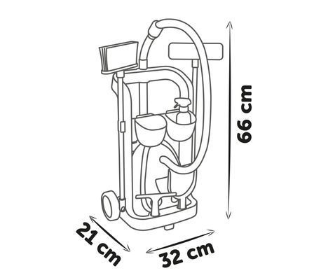 Тележка для уборки Клин Ровента с пылесосом Rowenta Cleaning Trolley+Vacuum Cleaner Smoby 7600330329 со звуком