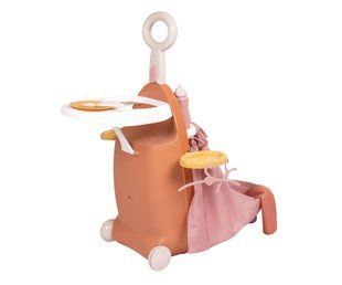 Розкладна валіза з аксесуарами для догляду за лялькою 3в1 Baby Nurse Smoby 7600220392 теракотова пудра