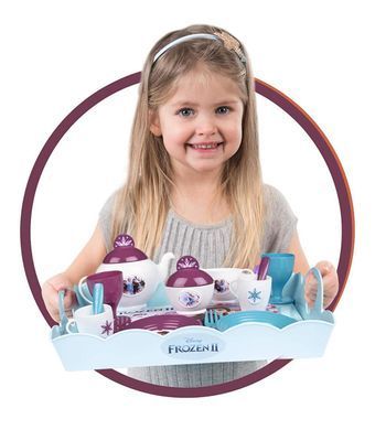 Дитячий візок Frozen II з підносом та чайним сервізом Smoby 310517