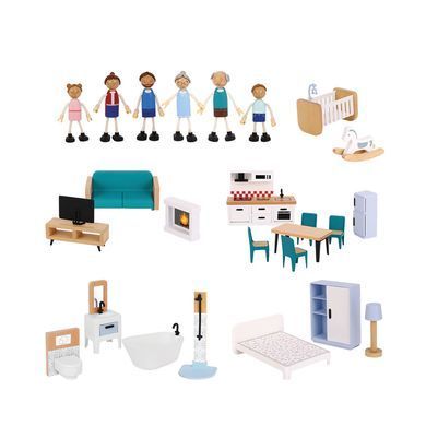 Дерев'яний ляльковий будиночок Tooky Toy Wooden Doll House TН919 звукові та світлові ефекти
