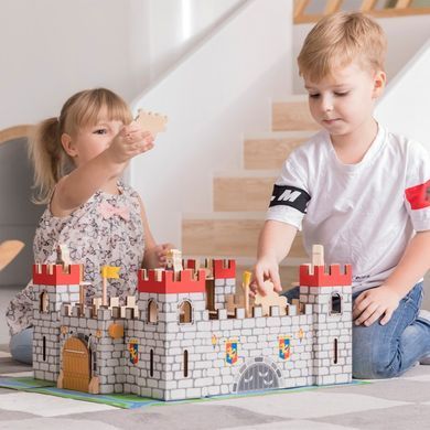 Ігровий набір Дерев'яний лицарський замок Viga Toys Wooden Castle Play 50310