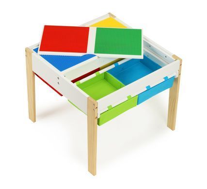 Дитячій комплект меблів з сосни стіл с двома стільцями Ecotoys XKF002