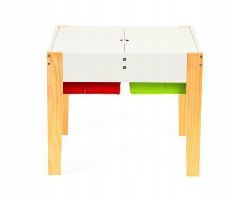 Дитячій комплект меблів з сосни стіл с двома стільцями Ecotoys XKF002