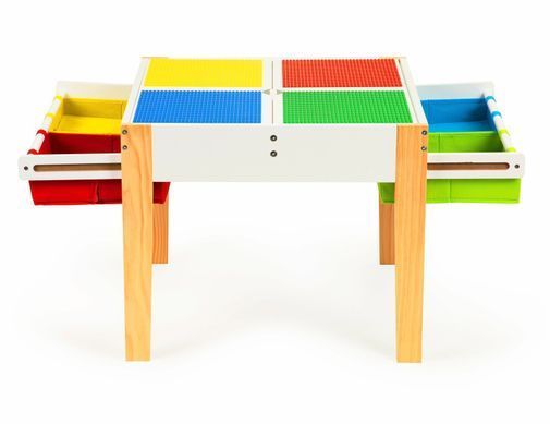 Дитячій комплект меблів з сосни стіл с двома стільцями Ecotoys XKF002