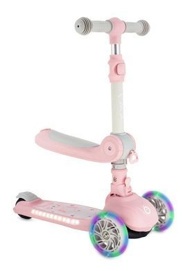 Складаний самокат 2 в 1  MoMi DEBE LED Pink HULA00018