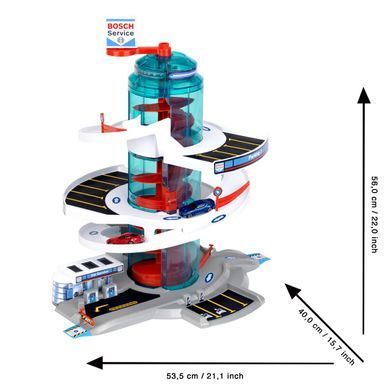 Парковочный гараж Bosch Car Service Helix Parking Garage Theo Klein 2899 с двумя машинками