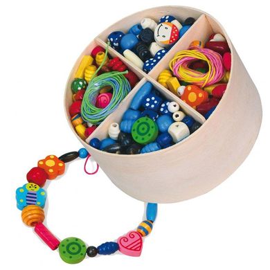 Набір намистинок для створення прикрас Wooden Beads Viga Toys 56002