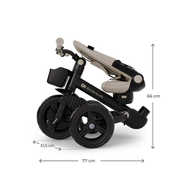 Дитячий триколісний велосипед Kinderkraft Aveo 2 Plus Beige KRAVEO02BEG0000 з повортним сидінням