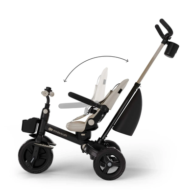 Дитячий триколісний велосипед Kinderkraft Aveo 2 Plus Beige KRAVEO02BEG0000 з повортним сидінням
