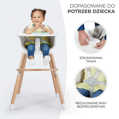 Стульчик для кормления 2в1 Kinderkraft Sienna Gray KKKSIENGRY0000 серый