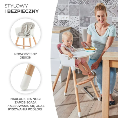 Стульчик для кормления 2в1 Kinderkraft Sienna Gray KKKSIENGRY0000 серый