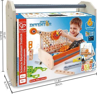 Набор инструментов для экспериментов (32 дет.) Junior Inventor Science Experiment Toolbox Hape E3029