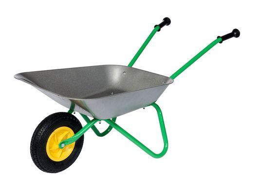 Серая детская металлическая тачка (до 25 кг) Rolly Toys metall Schubkarre Air Tyre 271757 резиновое колесо