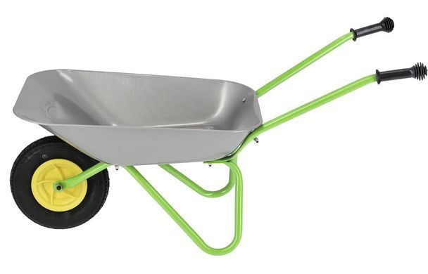 Серая детская металлическая тачка (до 25 кг) Rolly Toys metall Schubkarre Air Tyre 271757 резиновое колесо