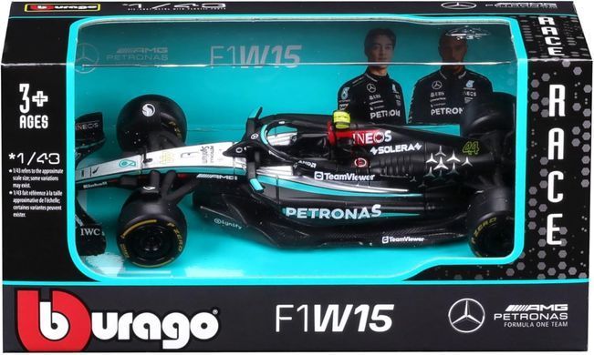Металлическая машинка Mercedes-AMG F1 W15 Performance (2024) (1:43) Bburago 18-38208