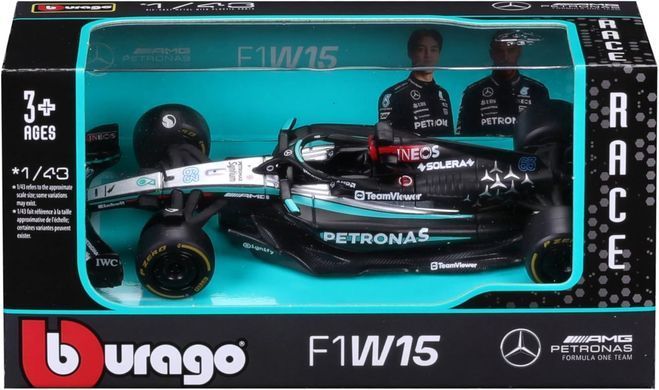Металлическая машинка Mercedes-AMG F1 W15 Performance (2024) (1:43) Bburago 18-38208