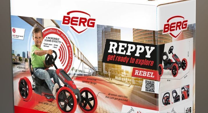 Дитячий велокарт зі звуковим блоком BERG Reppy Rebel Pedal Go Kart 24.60.02.00 від 2,5 до 6 років