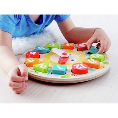 Дерев'яний пазл-сортер Годинник Chunky Clock Puzzle Hape E1622