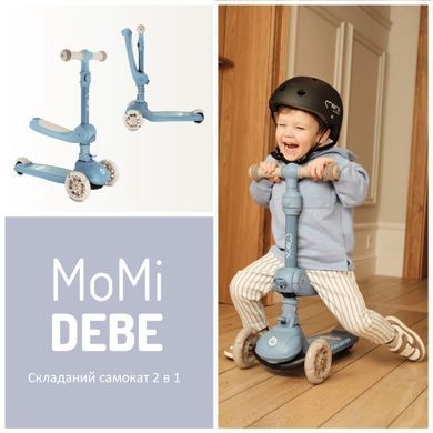 Складаний самокат 2 в 1 MoMi DEBE LED blue HULA00020