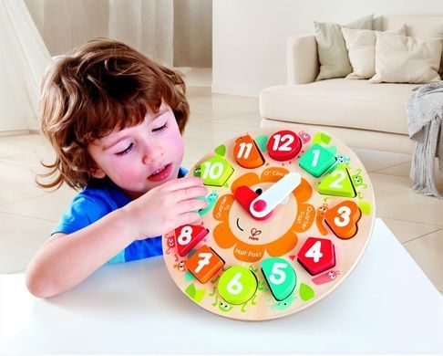 Дерев'яний пазл-сортер Годинник Chunky Clock Puzzle Hape E1622