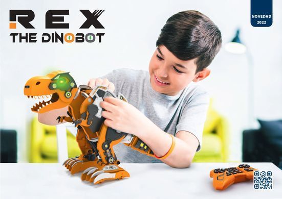 Уценка Роботизированная игрушка-конструктор STEM Дино Рекс Xtrem Bots Rex the Dinobot BlueRocket XT3803086