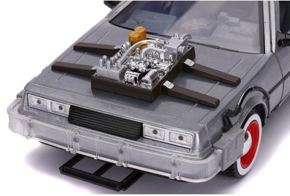 Металева машина 1989 DeLorean DMC-12 Машина часу 1:24 Назад у майбутнє 3 Jada Toys 253255027 зі світлом
