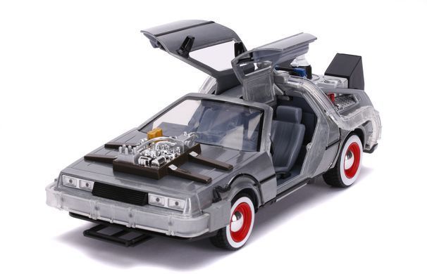 Металева машина 1989 DeLorean DMC-12 Машина часу 1:24 Назад у майбутнє 3 Jada Toys 253255027 зі світлом
