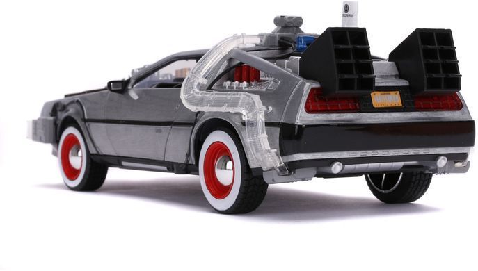 Металева машина 1989 DeLorean DMC-12 Машина часу 1:24 Назад у майбутнє 3 Jada Toys 253255027 зі світлом