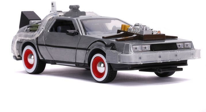 Металева машина 1989 DeLorean DMC-12 Машина часу 1:24 Назад у майбутнє 3 Jada Toys 253255027 зі світлом