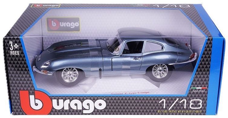 Металева автомодель Jaguar E-Type Coupe (1961) Bburago 18-12044 у масштабі 1/18