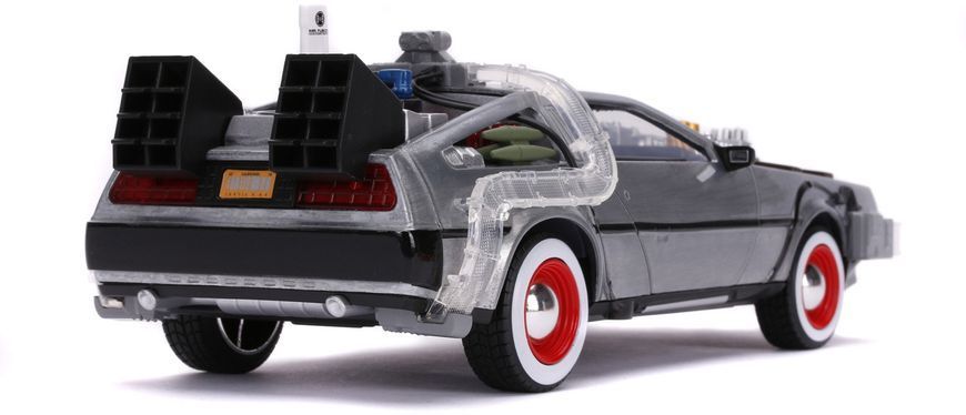 Металева машина 1989 DeLorean DMC-12 Машина часу 1:24 Назад у майбутнє 3 Jada Toys 253255027 зі світлом