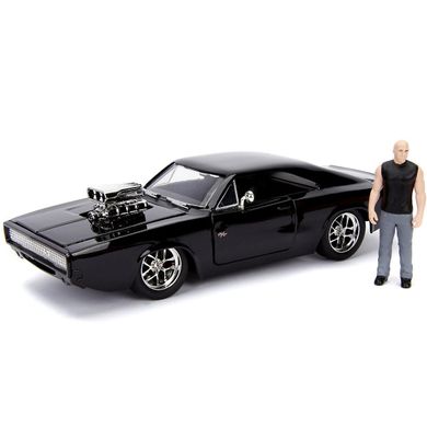 Металева машинка Dom's 1970 Dodge Charger R/T 1:24 з фігуркою Домініка Торетто Jada Toys 253205000